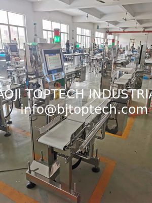 Control de peso del transportador de alta velocidad para el proceso de clasificación del peso de los productos automáticamente proveedor